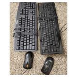(2) Corded Keyboards & Mice