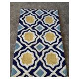 26"x 46" Pamela Collection Navy Gold Geo Rug