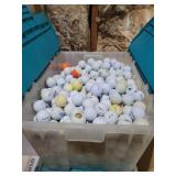Bin of golf balls