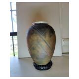 14"x8" Raku Pottery Vase