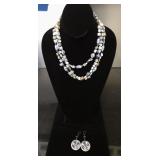 Glass Beaded Necklace & Earrings