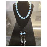 Necklace & (2) Pr Earrings (1) pr Sterling Silver