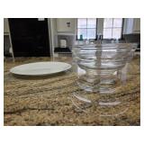 Large Glass Bowl & Corelle Plate