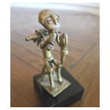 Vintage Brass Tribal Figure & Marble Egg