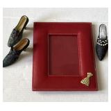 7"x9" Red Picture Frame & (3) My Left Shoe Figurin