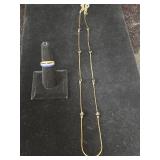 14K Beaded Chain  & Lapis Ring Sz 6.5