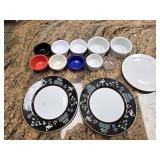 (2) Fitz & Floyd Saucers, White Saucer & (10)