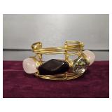 Gold Tone Chunky Stone Bracelet