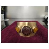 14 CT Brass Stone Cuff Bracelet