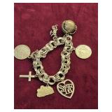 Sterling Silver Charm Bracelet w/Charms
