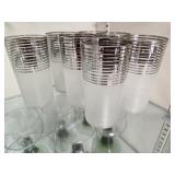 (7) Silver & Frosted Glass Glasses