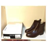 NEW Nine West Brown Leather Booties Sz 8
