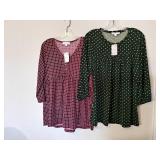 (2) NEW Suzanne Betro Tops Sz Sm