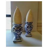 (2) Japanese Style Vases w/2 Candles