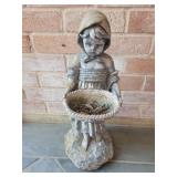 18" Vintage Cast Stone Concrete Garden Statue