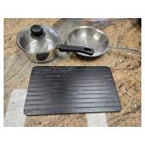 (1) Tramontina Sauce Pan, (1) All Clad 8.5"