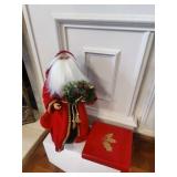 Santa Tree Topper & Porcelain Christmas Plate