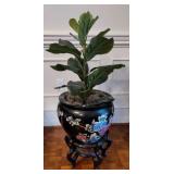 Faux Plant w/Japanese Decorative Pot
