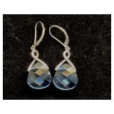 Sterling Silver Blue Topaz Earrings