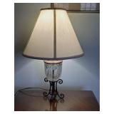 24" VTG Beautiful Etched or Engraved Glass Lamp