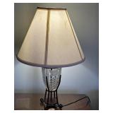 24" VTG Beautiful Etched or Engraved Glass Lamp