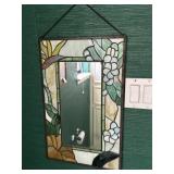 13.5"x 21" Stained Glass Flower Mirror