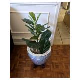 Faux Plant in Oriental Vase w/Base