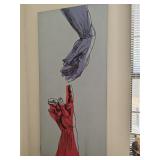 Abstract Hand Art on Canvas Signed W. Christopher