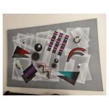 Cardinal Modern Geometric Abstract  Canvas Print
