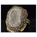 Marcasite Crystal Ring Sz 8.5