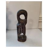 11" Wooden African Style Bird Sculpture