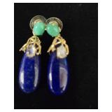 Pr of Lapis Stone Earrings