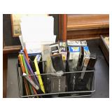 Mesh Basket With Office Supplies