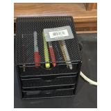 Mind Reader Mini Mesh 3 Drawer Case