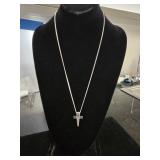 13" Stainless Steel Cross Pendant