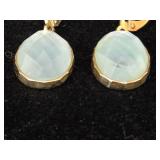 14K Faceted Cabochon Earrings
