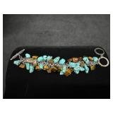 Turquoise Amber Beaded Bracelet