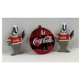 3 Vintage Coca Cola Ornaments
