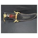 Beautiful Handmade Wood Inlay Knife w/Case