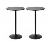 NIB 2PK Pub Table Black 23.7"Dia x 39"H
