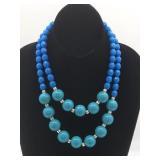 Blue/Teal Large Beaded Necklace