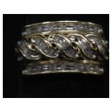 10K Gold/ Diamond Cocktail Ring - Size 6.3/4