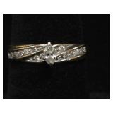 14K Marquis Cut Diamond Engagement Ring