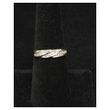 14K Diamond Wedding Band Sz 7