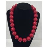 Chunky Round Beaded Necklace 9"