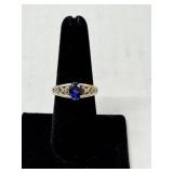 Sapphire And Tourmaline Sterling Silver Ring