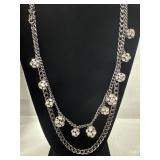 Premier Designs Hematite 19" Necklace w Crystal
