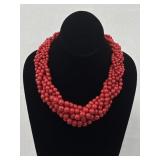 Braided Red Necklace 9"