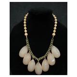 Peach Pink Beaded Necklace