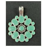 Premier Designs Flipside Turquoise/Red Enamel 3"
